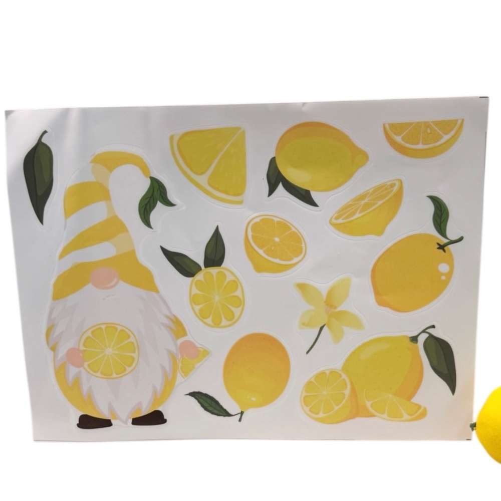 Gnome and Lemon Decal Stickers